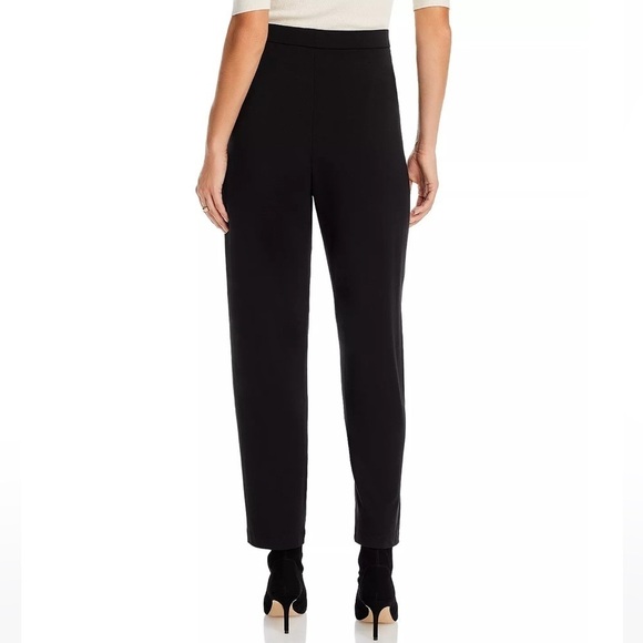 Eileen Fisher Washable Stretch Crepe Slouchy Ankle Pants Black Medium - Picture 4 of 12